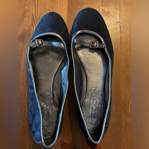 Classic black Coach flats